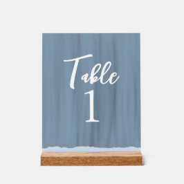 Señal Acrílica Elegante número de mesa Boda de pizarra azul pinta