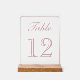 Señal Acrílica Elegante número simple de tabla de Rubor