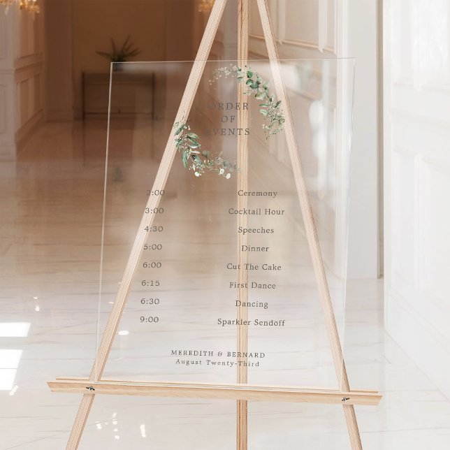 Señal Acrílica Elegante orden botánico Boda de eventos (Subido por el creador)