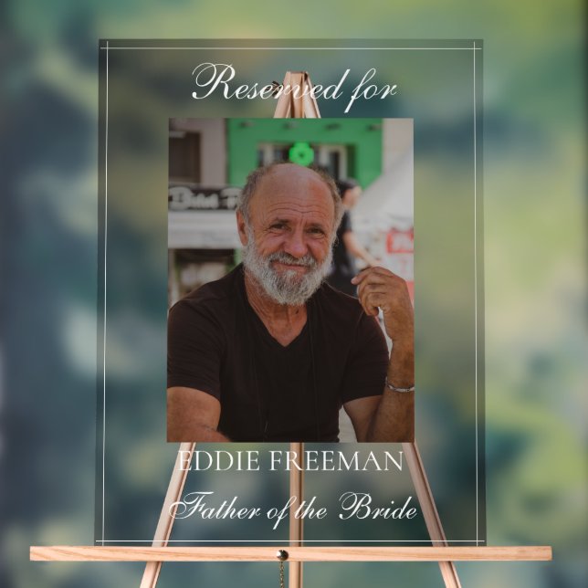 Señal Acrílica Elegante Presidenta de la Conmemoración de la Boda (Neutral )