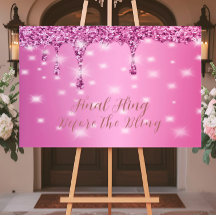 Elegante Purpurina rosado caliente goteo Bachelore