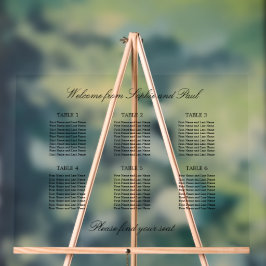Señal Acrílica Elegante Rótulo acrílico de 6 asientos de mesa
