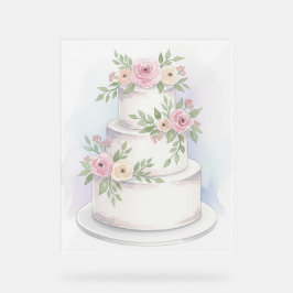 Señal Acrílica Elegante Rótulo Acrílico de Pastel de Boda