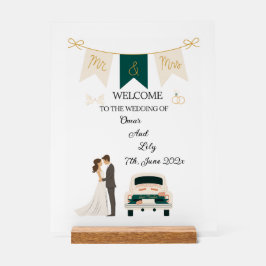 Señal Acrílica Elegante Rótulo Boda Moderno, Agradable Y Agradabl