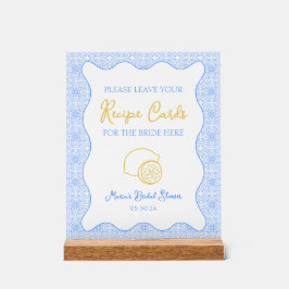 Señal Acrílica Elegante Rótulo de tarjeta de limón para duchas nu