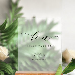 Señal Acrílica Elegante Script Wedding Favorece el estilo de Fros