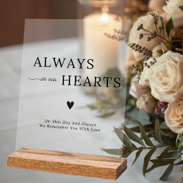 Señal Acrílica Elegante Siempre En Nuestros Corazones Memorial de