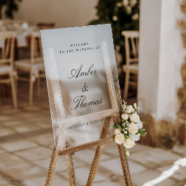 Señal Acrílica Elegante signo de bienvenida Boda acrílico de Pers