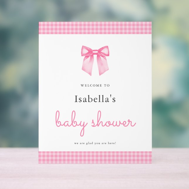 Señal Acrílica Elegante signo de bienvenida de Baby Shower Chica  (Neutral )