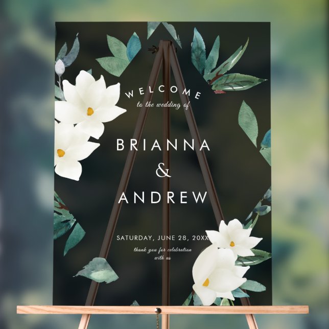 Señal Acrílica Elegante tablero de espuma Boda floral (Neutral )