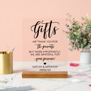 Señal Acrílica Elegante tipografía guión regalo de matrimonio Min
