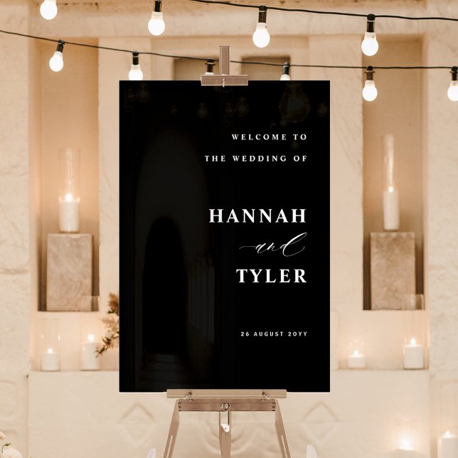 Señal Acrílica Elegante y moderno Boda bienvenida negro (Subido por el creador)