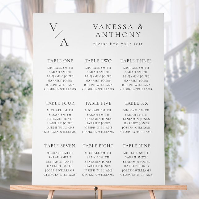 Señal Acrílica Elegante y moderno gráfico de asientos de Boda de  (Subido por el creador)