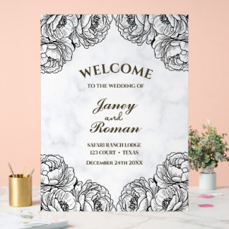 Señal Acrílica Elegantes personajes Boda moderno y minimalista