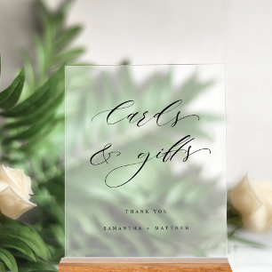 Señal Acrílica Elegantes Tarjetas y Regalos Boda Estilo Escarcha