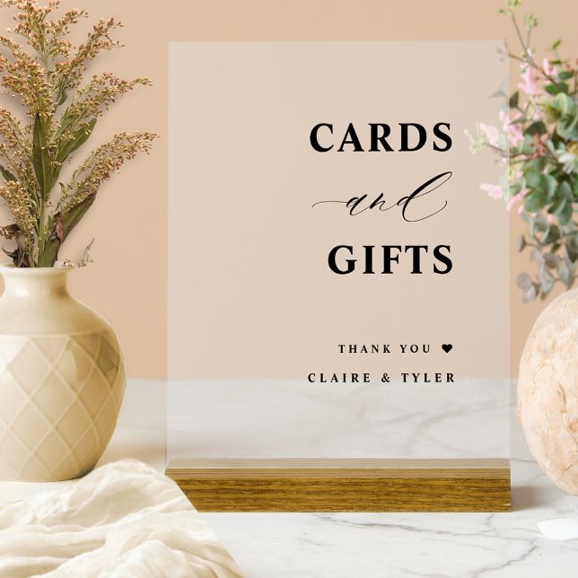 Señal Acrílica Elegantes tarjetas y regalos Boda Frosted (Subido por el creador)
