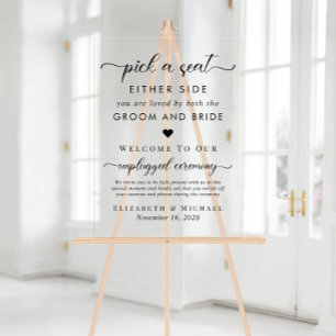 Señal Acrílica Elegir Un Asiento A Cualquier Lado De Un Asiento B