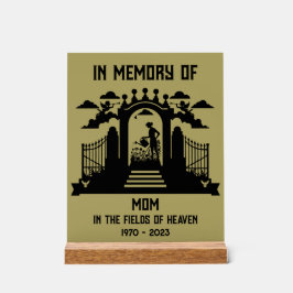 Señal Acrílica En el funeral de Gardeners de Memoria