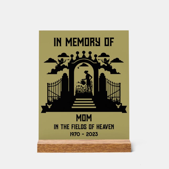 Señal Acrílica En el funeral de Gardeners de Memoria (Anverso)