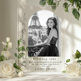 Señal Acrílica En la memoria amor simple funeral