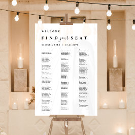 Señal Acrílica Encuentra tu asiento en blanco alfabético