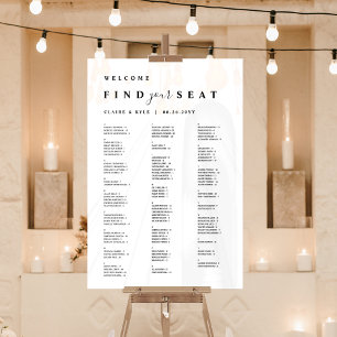 Señal Acrílica Encuentra tu asiento en blanco alfabético