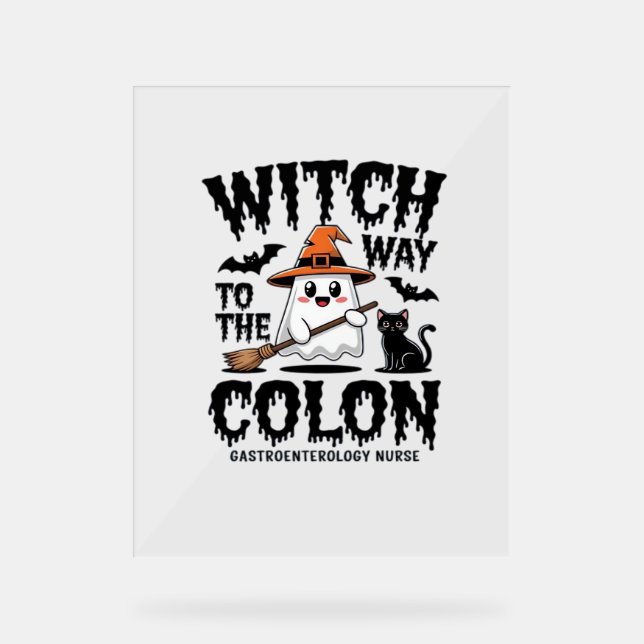 Señal Acrílica Endo Enfermera Halloween Enfermera Gastrointestina (Anverso)