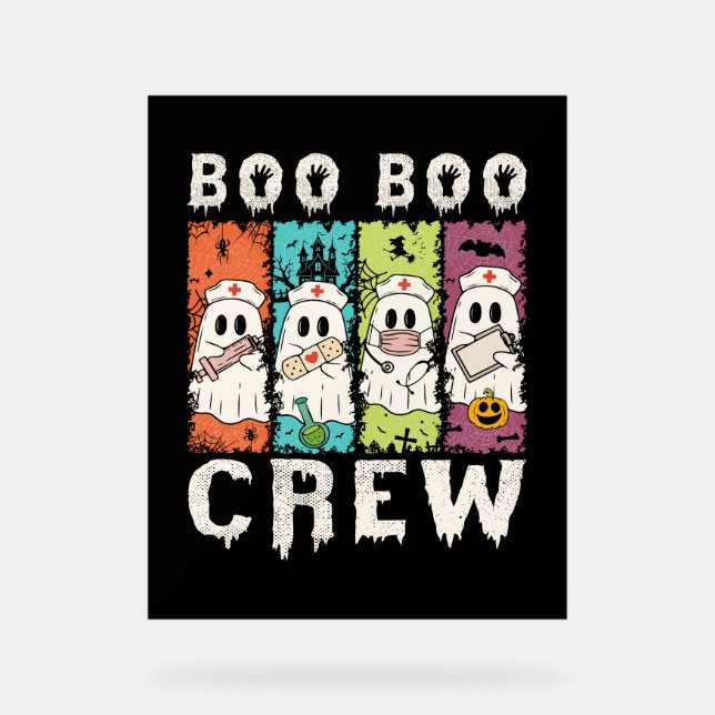 Señal Acrílica Enfermera de Boo Boo Crew Halloween (Anverso)
