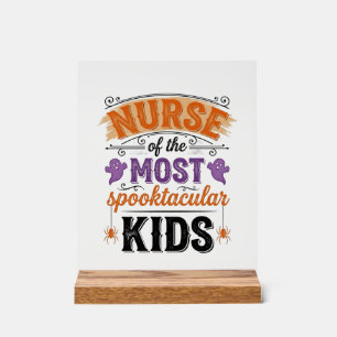 Señal Acrílica Enfermera de Halloween Spooktacular Niños Diseño V