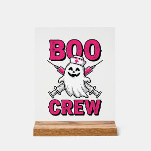 Señal Acrílica Enfermera del equipo Boo fantasma de Halloween dis