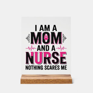 Señal Acrílica Enfermera Mamá Nada Me Asusta Diseño De Grabado Vi