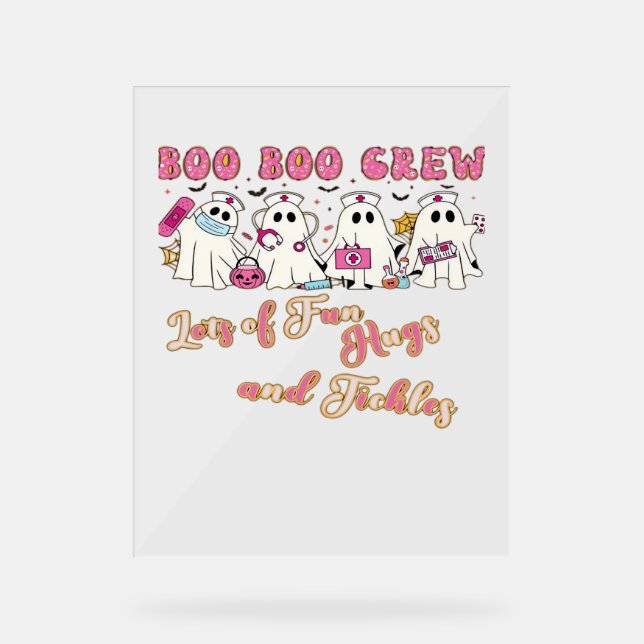 Señal Acrílica Enfermera pediátrica Diversión Halloween Diseño Es (Anverso)