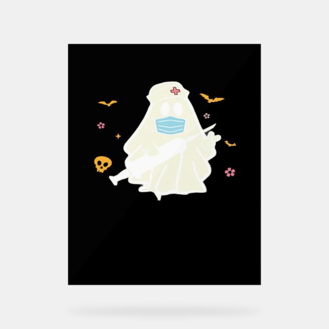 Señal Acrílica Enfermera practicante fanática adormecida Hallowee (Anverso)