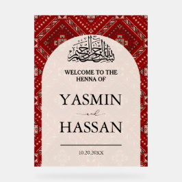 Señal Acrílica Entrada de Boda de bienvenida de la moderna Henna 