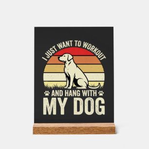 Señal Acrílica Entrenar con mi perro puesta de sol retro