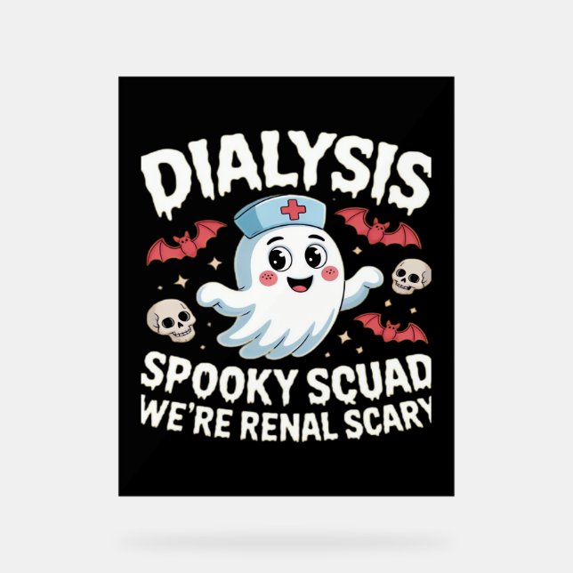 Señal Acrílica Equipo de Dialisis Espeluznante Renal Halloween Ne (Anverso)