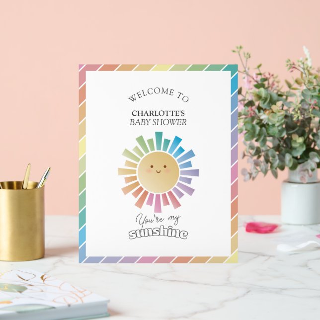 Señal Acrílica Eres Mi Bienvenida Sunshine Baby Shower (Boda)
