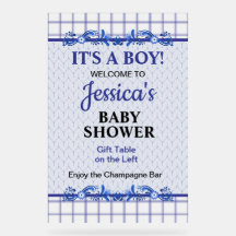 Es un niño Elegante Baby Shower Azul