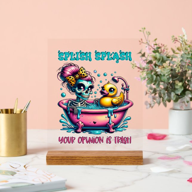 Señal Acrílica Esbozo gracioso de opinión sobre basura (Boda)