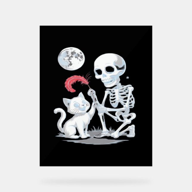 Señal Acrílica Escrúpulo de gato Halloween Gracioso Cute espeluzn (Anverso)