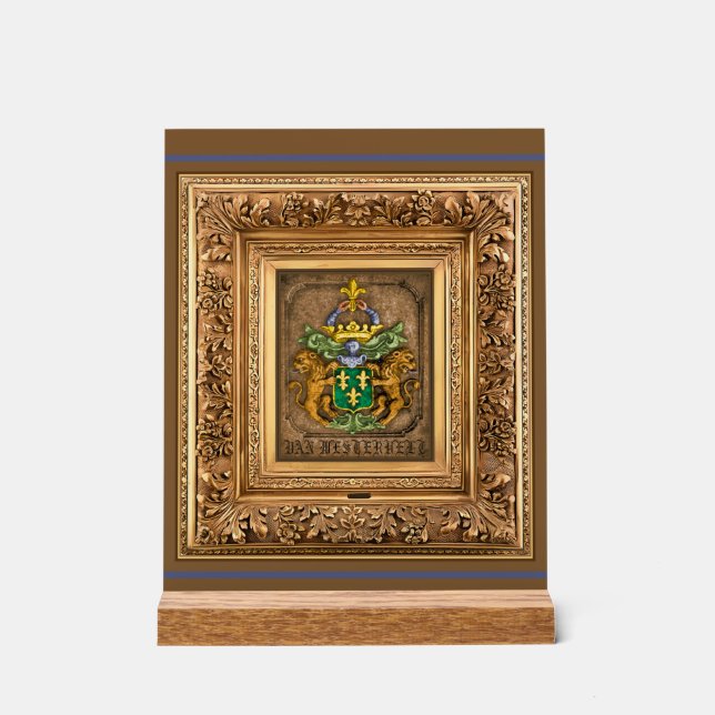 Señal Acrílica Escudo De Armas De La Familia Holandesa Del Oeste. (Anverso)