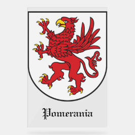 Señal Acrílica Escudo de Armas de Pomerania Grifo Majestuoso Arte