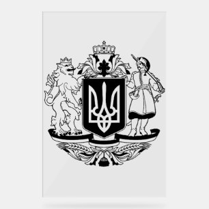 Señal Acrílica Escudo de armas mayor de Ucrania