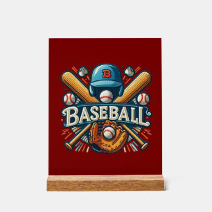 Señal Acrílica Esencias clásicas de béisbol / Elegante leyenda re