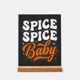 Señal Acrílica Especia Especia Bebé Halloween Tipografía Retro Di
