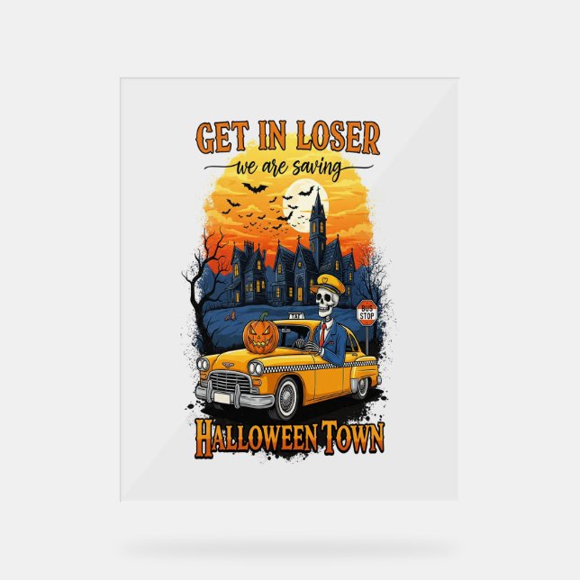 Señal Acrílica Espectáculo vintage de Halloween (Anverso)