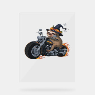 Señal Acrílica Espeluznante moto montada en Halloween Biker Fun C