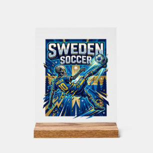 Señal Acrílica Esqueleto de fútbol de Suecia Poster Styl