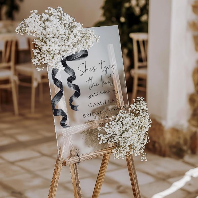 Señal Acrílica Está atando la bienvenida de la novia de Black Bow (Subido por el creador)