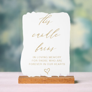 Señal Acrílica Esta vela quema la tabla de memoria Boda
